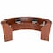 Linea Italia Reception Desk 107 in D X 46 in H, 11.8 ft W X Thermofused Laminate, Cherry ZUC298 - alternate 5